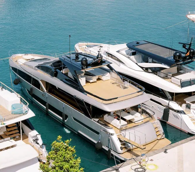 Superyacht docked in a French Riviera marina